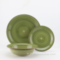 Toptan Özelleştirilmiş El Boyama Stoneware Dinnerset